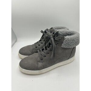 Sonoma Goods For Life Women's Ankle Boots Med Gray Leather Fur Top Size 10